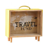 Дървена кутия за монети за съхранение Спестовна гърне Касичка Декорация на бюро за спалня