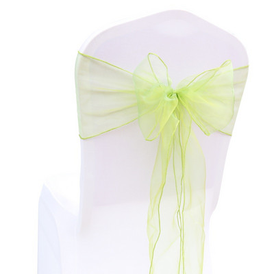 25 db-os Székszárnyak Íjhuzat Esküvői dekoráció Organza székhuzathoz Csomószalagok Parti bankett rendezvények székdekorei 18cmx275cm
