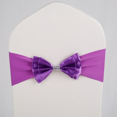 23 szín Szatén szék Szárny Spandex csokornyakkendő használatra kész bankett Születésnapi Party Esküvői Dekoráció Pezsgő