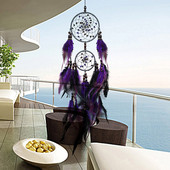 Μωβ Dream Catchers Feather Crafts Wind Chimes Χειροποίητο Ονειροπαγίδα για επιτοίχια διακόσμηση σπιτιού