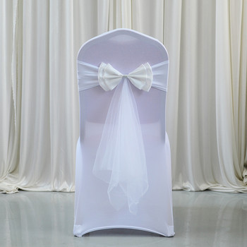 12 Χρώματα Καρέκλα γάμου Φύλλα Πεταλούδα Ελαστικότητα Παπιγιόν Έτοιμος Κόμπος Spandex Κορδέλα Διακόσμηση Καρεκλών Γάμου Χονδρική