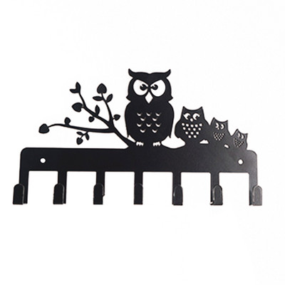 Sienas atslēgu turētājs kaltas dzelzs āķi plaukts vintage pūces atslēgas āķis sienas stiprinājums mājas dekorēšanai Dekoratīvs atslēgu pakaramais ar 7 āķiem