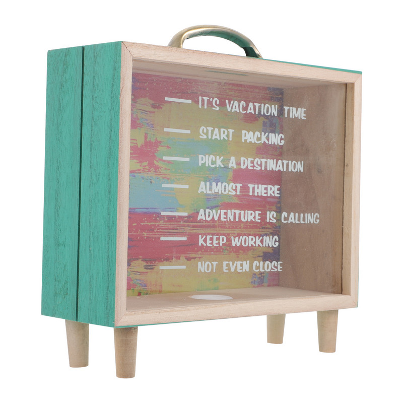 Кутия за меден месец Селска дървена кутия Сватбена спестяваща гърне Сянка Касичка с връвна светлина за сватби Рожден ден Дипломиране