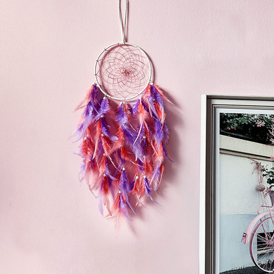 Πολύχρωμο Feather Dream Catcher Απλό ρετρό Dream Catcher Κρεμαστό Διακόσμηση κρεβατοκάμαρας Κρεμαστό Δώρο διακόσμηση τοίχου σπιτιού
