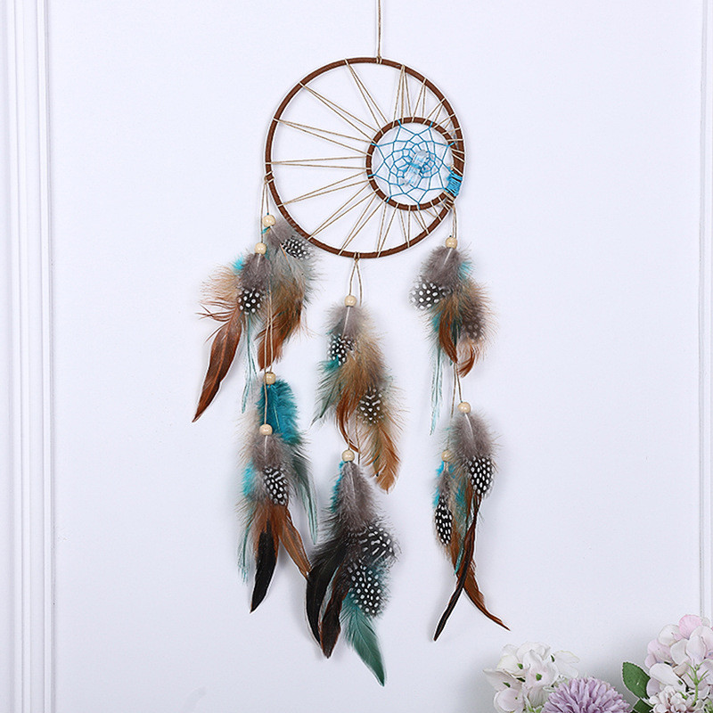 Πολύχρωμο Feather Dream Catcher Απλό ρετρό Dream Catcher Κρεμαστό Διακόσμηση κρεβατοκάμαρας Κρεμαστό Δώρο διακόσμηση τοίχου σπιτιού