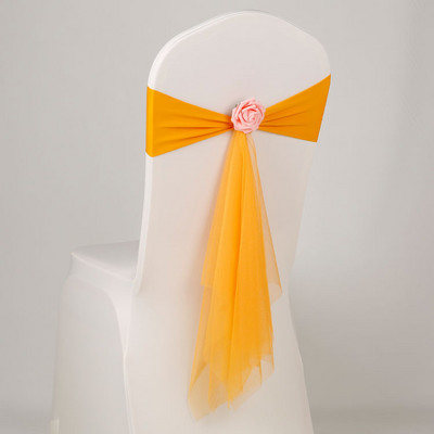 13 krāsu spandeksa vērtne ar rožu mākslīgo ziedu un organzas krēsla vērtni kāzu ballīte vakariņas bankets krēsla vērtne tauriņsaite