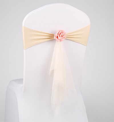 13 krāsu spandeksa vērtne ar rožu mākslīgo ziedu un organzas krēsla vērtni kāzu ballīte vakariņas bankets krēsla vērtne tauriņsaite