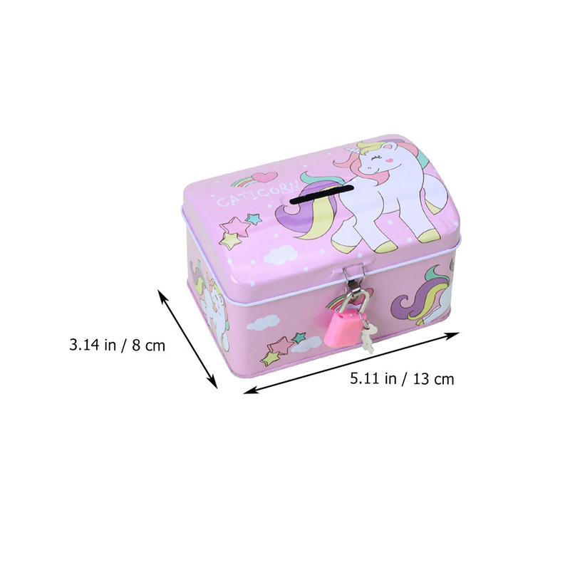 Касичка еднорог Метална кутия за съхранение Детска банка за пари Пот за пари Тенекия Касичка Детска банка Желязна Детска банка Банка за монети Дете