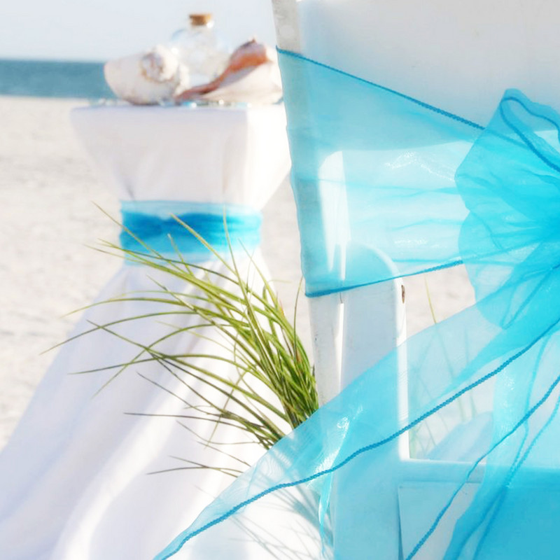 10 gab kāzu krēslu dekorēšana Sākums Kāzu vērtnes Patry banketu dekors Organza krēslu vērtnes Bow Cover Vērtnes Dekorācijas vērtnes