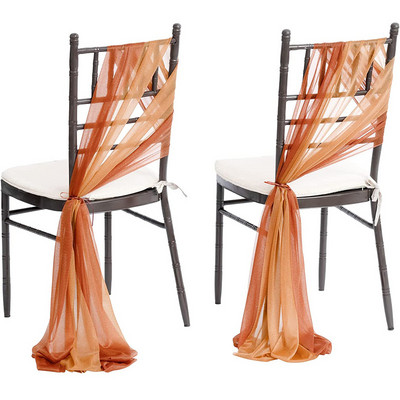 1/2 db fonalból készült székszárnyak esküvői tüll tekercs rusztikus esküvői organza áttetsző szövet születésnapi partihoz, deco esküvői székszárnyak új
