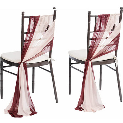 1/2 db fonalból készült székszárnyak esküvői tüll tekercs rusztikus esküvői organza áttetsző szövet születésnapi partihoz, deco esküvői székszárnyak új