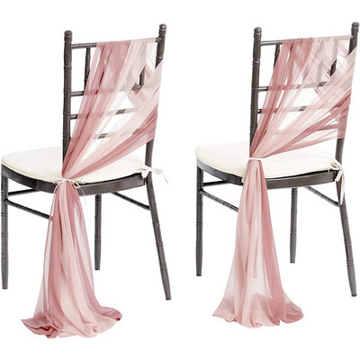 1/2 db fonalból készült székszárnyak esküvői tüll tekercs rusztikus esküvői organza áttetsző szövet születésnapi partihoz, deco esküvői székszárnyak új