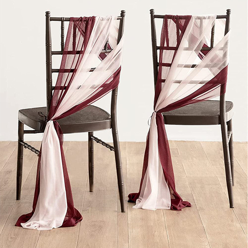 1/2 db fonalból készült székszárnyak esküvői tüll tekercs rusztikus esküvői organza áttetsző szövet születésnapi partihoz, deco esküvői székszárnyak új