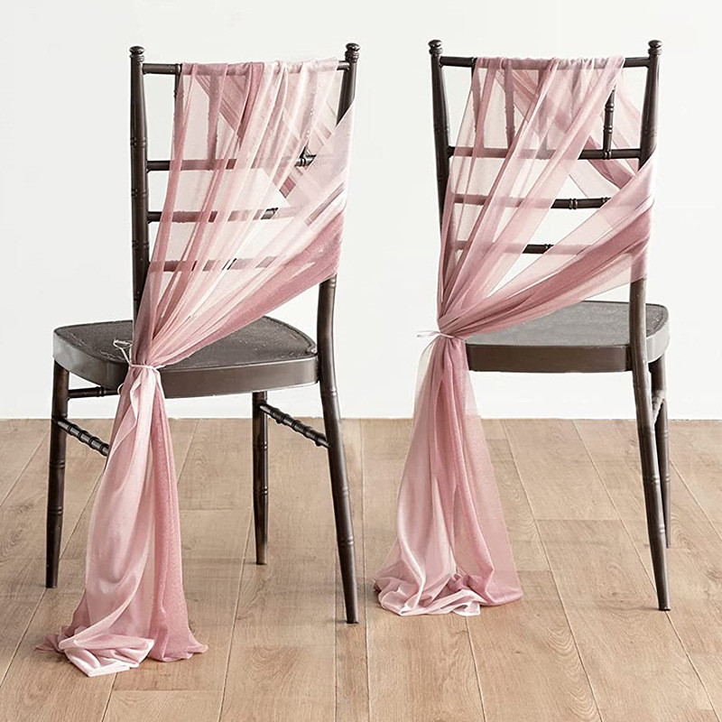 1/2 db fonalból készült székszárnyak esküvői tüll tekercs rusztikus esküvői organza áttetsző szövet születésnapi partihoz, deco esküvői székszárnyak új