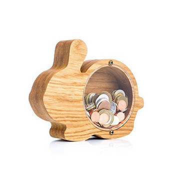 Δημιουργικό ξύλινο κουμπαράς Αλφάβητο Δεξαμενή αποθήκευσης νομισμάτων Ρετρό Στολίδι επιφάνειας εργασίας σε σχήμα ζώου Σκανδιναβική τέχνη Διακόσμηση κουμπαρά τραπεζών