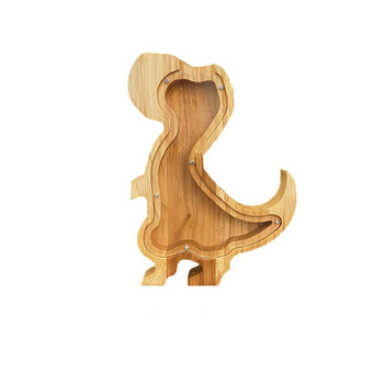 Творческа дървена касичка Азбука Резервоар за съхранение на монети Ретро форма на животно Настолен орнамент Скандинавско изкуство Касичка Декор Занаяти