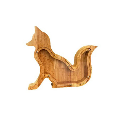 Radoša koka cūciņa skapītis alfabēta monētu uzglabāšanas tvertne Retro dzīvnieku formas darbvirsmas ornaments Ziemeļvalstu māksla Cūciņa banka dekors Amatniecība