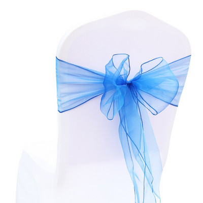 25db Organza Székpántok masni esküvői bulira Karácsonyi Halloween dekoráció Akciós ár Legjobb minőség Csomós szék nyakkendő