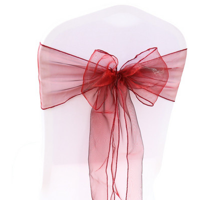 25db Organza Székpántok masni esküvői bulira Karácsonyi Halloween dekoráció Akciós ár Legjobb minőség Csomós szék nyakkendő