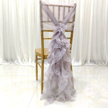 Γάμος εξωτερικού χώρου Μπαμπού Καρέκλα Πίσω Flower Milk Νήματα Διακόσμηση Καρέκλας Ευρωπαϊκή Διακόσμηση Διακόσμηση σπιτιού