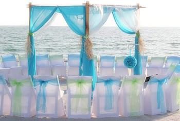 30 τμχ Φύλλα καρέκλας Organza Φιόγκος για καρέκλα πάρτι γάμου Γραβάτα Καρέκλες για δείπνο γάμου Κάλυμμα με κόμπο Διακόσμηση πάρτι DIY Διακόσμηση σπιτιού