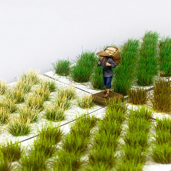 Mutlicolor Симулация на тревно гнездо Модел на пясъчна сцена Направи си сам Материал Реалистична тревна туфа Миниатюрни тревни храсти Пейзаж на клъстер на растения