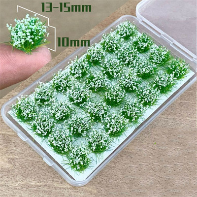 Daugiaspalvis imitacinis žolės lizdo modelis, smėlio scena „pasidaryk pats“ medžiaga Realistiška žolės kuokštas Miniatiūriniai žolės krūmai Augalų grupių peizažas