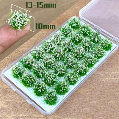 Daugiaspalvis imitacinis žolės lizdo modelis, smėlio scena „pasidaryk pats“ medžiaga Realistiška žolės kuokštas Miniatiūriniai žolės krūmai Augalų grupių peizažas