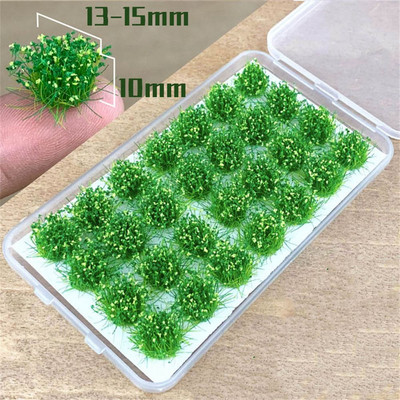 Daugiaspalvis imitacinis žolės lizdo modelis, smėlio scena „pasidaryk pats“ medžiaga Realistiška žolės kuokštas Miniatiūriniai žolės krūmai Augalų grupių peizažas