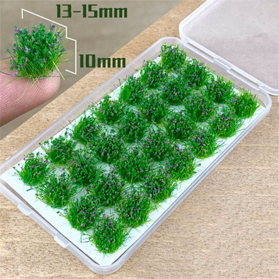 Daugiaspalvis imitacinis žolės lizdo modelis, smėlio scena „pasidaryk pats“ medžiaga Realistiška žolės kuokštas Miniatiūriniai žolės krūmai Augalų grupių peizažas