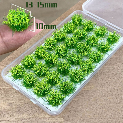 Daugiaspalvis imitacinis žolės lizdo modelis, smėlio scena „pasidaryk pats“ medžiaga Realistiška žolės kuokštas Miniatiūriniai žolės krūmai Augalų grupių peizažas