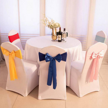 Φύλλα καρέκλας 5 τμχ Φύλλο φωτεινού χρώματος μαλακό ύφασμα που πλένεται λεία διακοσμητική καρέκλα δεξίωσης γαμήλιου πάρτι Προμήθειες πάρτι με φιόγκους φύλλων