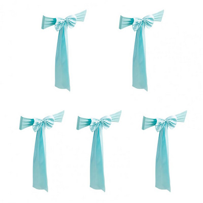 5 db Székszárnyak Élénk színű Puha szövet Mosható Sima Dekoratív Esküvői Bankett Szék Csomós szárnyak Parti kellékek