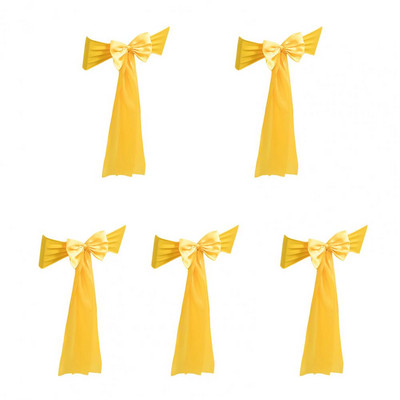 5 db Székszárnyak Élénk színű Puha szövet Mosható Sima Dekoratív Esküvői Bankett Szék Csomós szárnyak Parti kellékek