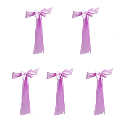 5 db Székszárnyak Élénk színű Puha szövet Mosható Sima Dekoratív Esküvői Bankett Szék Csomós szárnyak Parti kellékek