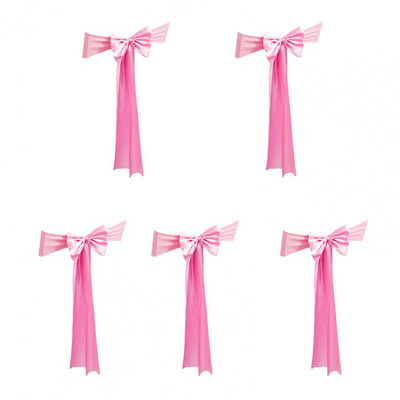 5 db Székszárnyak Élénk színű Puha szövet Mosható Sima Dekoratív Esküvői Bankett Szék Csomós szárnyak Parti kellékek