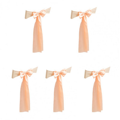 5 db Székszárnyak Élénk színű Puha szövet Mosható Sima Dekoratív Esküvői Bankett Szék Csomós szárnyak Parti kellékek