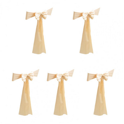 5 db Székszárnyak Élénk színű Puha szövet Mosható Sima Dekoratív Esküvői Bankett Szék Csomós szárnyak Parti kellékek