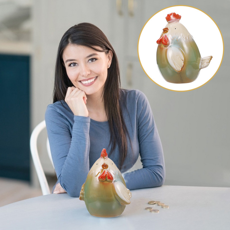 Naudas banka cūciņa bērniem kaste taupīšanas katls figūriņas burciņa vistas statuja putns cālis Mājas dekors dekoratīvs multfilmas maiņas keramikas bankas