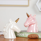 Creative Unicorn Ceramics Κουμπαράς Desktop Χαριτωμένο ντεκόρ Κέρμα Βάζο αποθήκευσης χρημάτων Παιδιά που εξοικονομούν χρήματα μπορούν Παιδιά δώρο γενεθλίων
