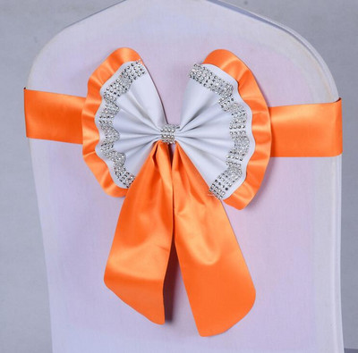 1db Székszárnyak Nyakkendőcsomó Takaró Hátul Elasztikus öv strassz masni bankettre Esküvő Rendezvény Étkezési dekoráció