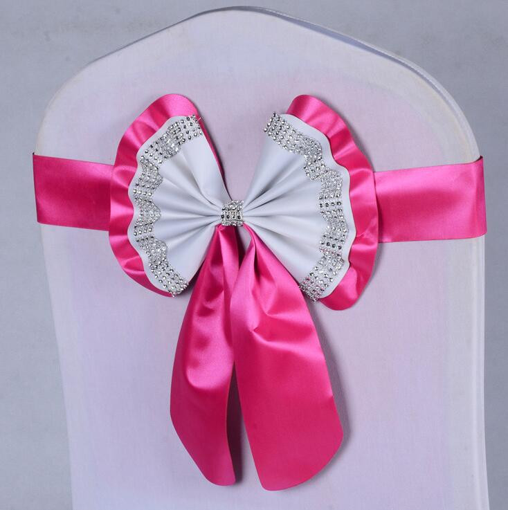 1db Székszárnyak Nyakkendőcsomó Takaró Hátul Elasztikus öv strassz masni bankettre Esküvő Rendezvény Étkezési dekoráció