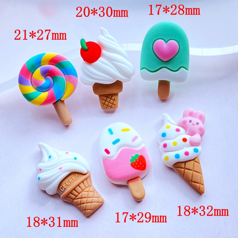 10 db új Kawaii aranyos torta/popsi/nyalóka lapos hátú akril kabochonok scrapbooking barkácsolás ékszerek kézműves dekorációs kiegészítők