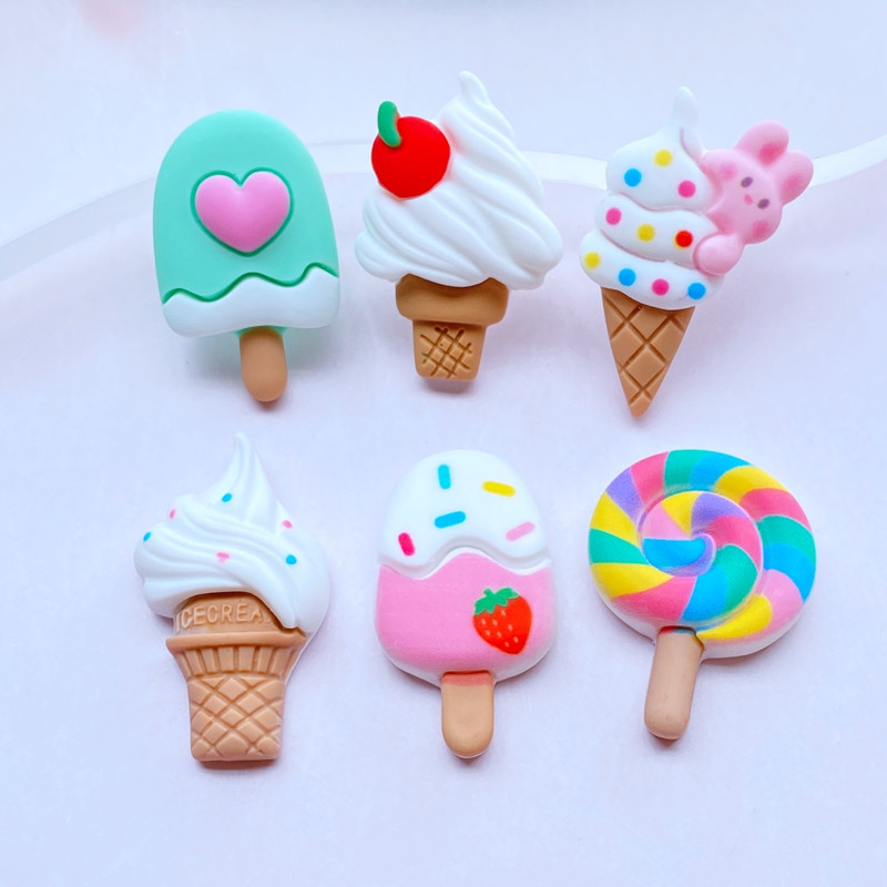 10 db új Kawaii aranyos torta/popsi/nyalóka lapos hátú akril kabochonok scrapbooking barkácsolás ékszerek kézműves dekorációs kiegészítők