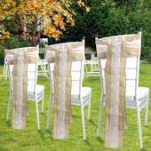 15x240 cm rustikalna svadbena traka za stolice, mašne s čipkom za tuširanje novorođenčadi, svadbene navlake za stolice, ukrasi za zabavu