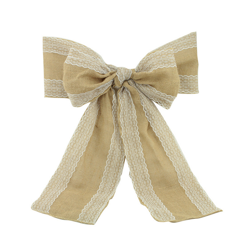 15x240 cm rustikaalne pulmakanga tooliraamid, pitsiga vööri Baby Shower'i jaoks Pruuditooli kate Sündmuse peo soosib kaunistus