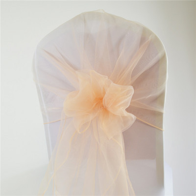 65*275cm Organza Scaune Cercete Scaun de nuntă Bandă Capotă Arc Capă pentru Nunta Chiar și Petrecere Banchet Scaune Acasă Decorare Nod