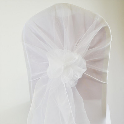 65*275cm Organza Scaune Cercete Scaun de nuntă Bandă Capotă Arc Capă pentru Nunta Chiar și Petrecere Banchet Scaune Acasă Decorare Nod