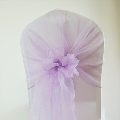 65*275cm Organza Scaune Cercete Scaun de nuntă Bandă Capotă Arc Capă pentru Nunta Chiar și Petrecere Banchet Scaune Acasă Decorare Nod