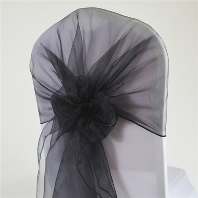 65*275cm Organza Scaune Cercete Scaun de nuntă Bandă Capotă Arc Capă pentru Nunta Chiar și Petrecere Banchet Scaune Acasă Decorare Nod